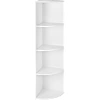 VASAGLE Estantería para Esquina de 4 Niveles- Estantería de esposición Independiente- Librería de Madera- para Cocina…